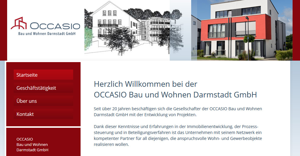 OCCASIO Bau und Wohnen Darmstadt GmbH mit Joomla Website